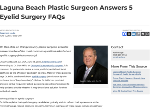 Laguna Beach plastic surgeon on blepharoplasty