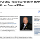 Orange County plastic surgeon compares BOTOX Cosmetic and dermal fillers